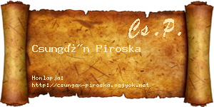 Csungán Piroska névjegykártya
