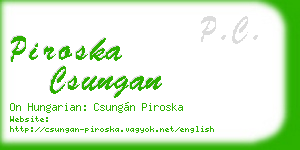 piroska csungan business card