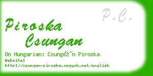 piroska csungan business card